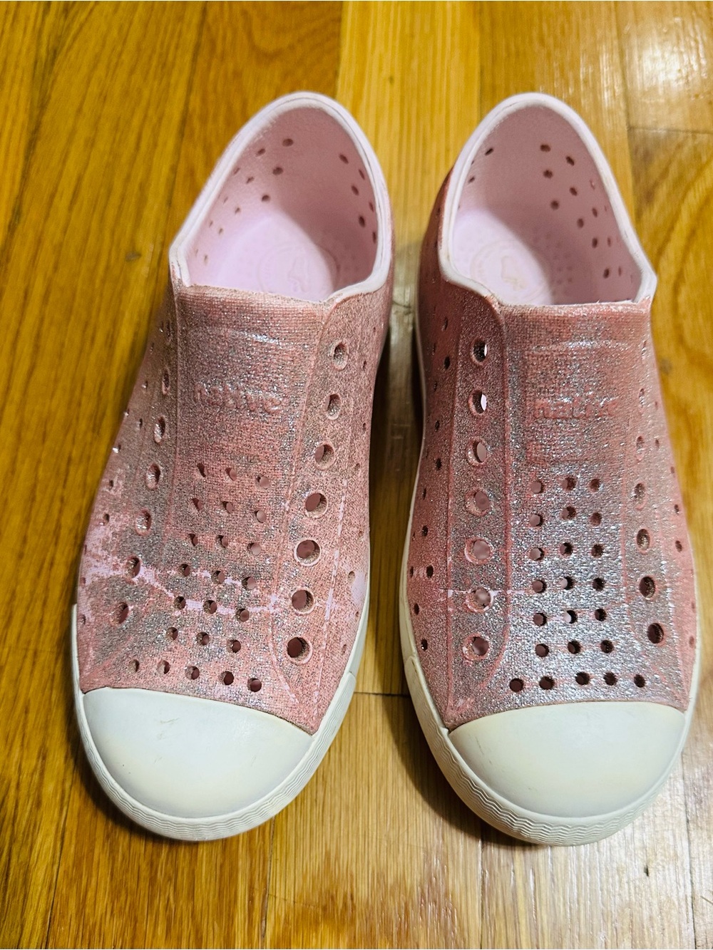 Native Kids Glitter Pink Slip-On Sandals